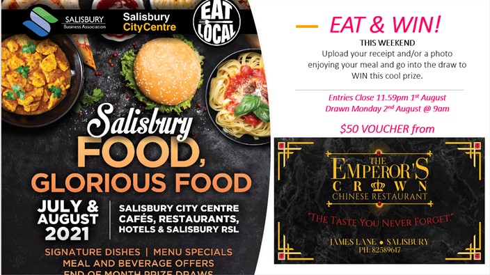 EAT & WIN THIS WEEKEND 30th July - 1st Aug